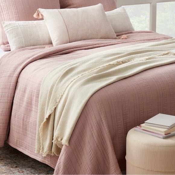 Full/Queen 100% Cotton Bed Blanket Light Beige - Threshold designed with Studio - Picture 2 of 5